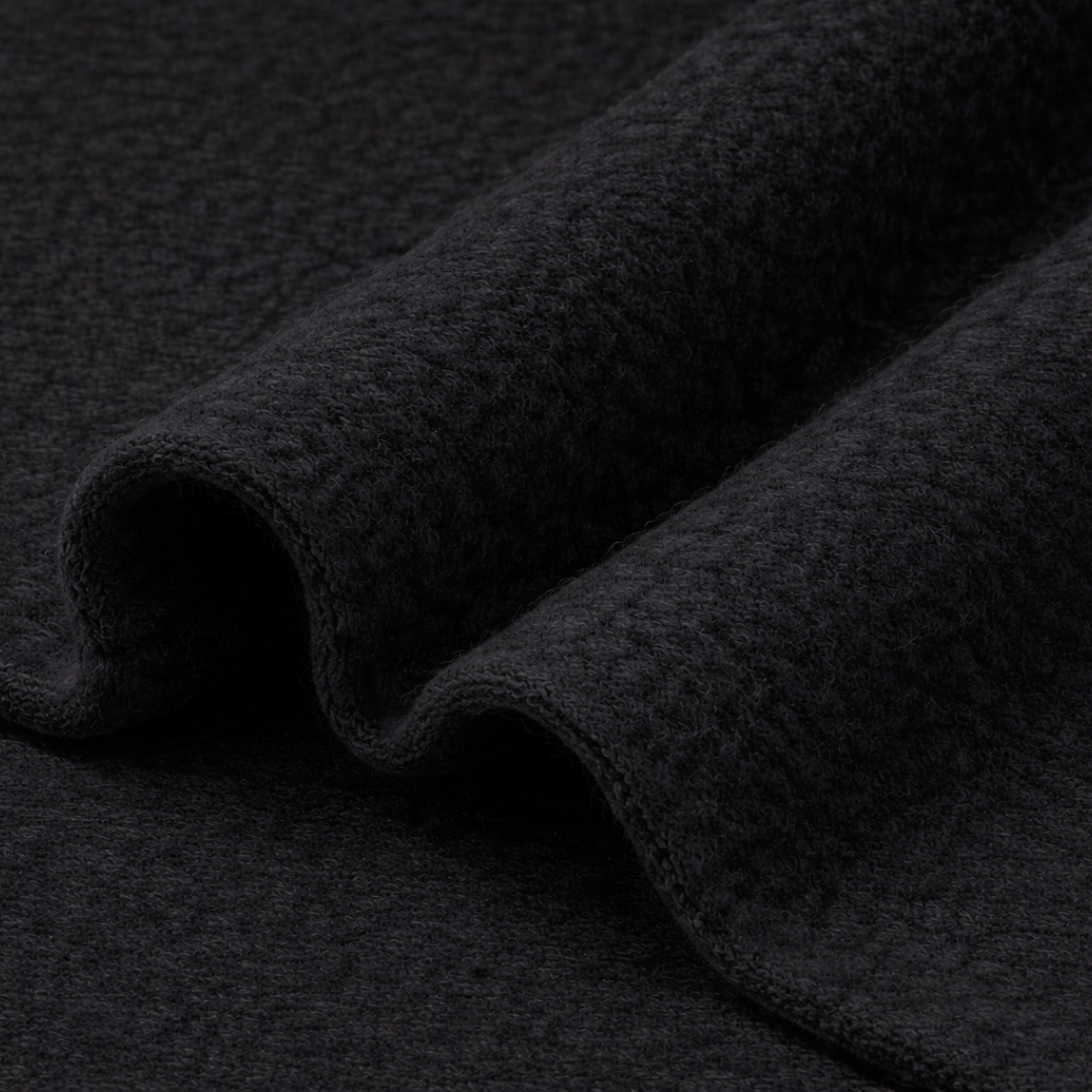 Jet Black Fleece Fabric